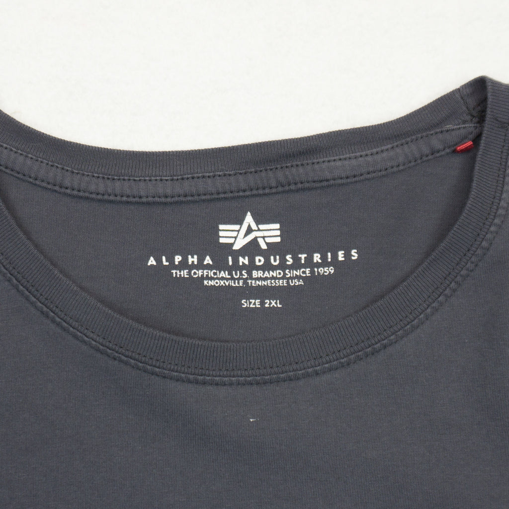 Alpha Industries Сива Тениска с Голямо Лого
