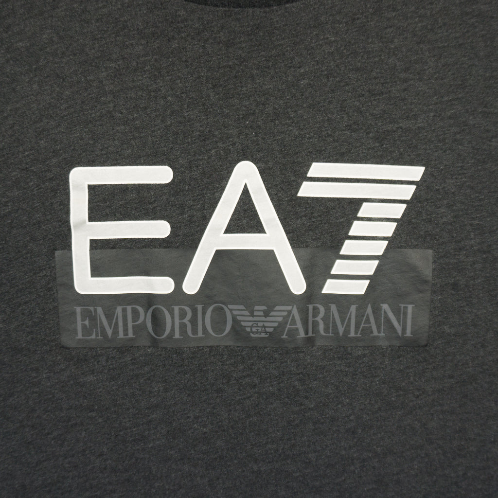 EA7 Emporio Armani Сива Тениска с Голямо Лого
