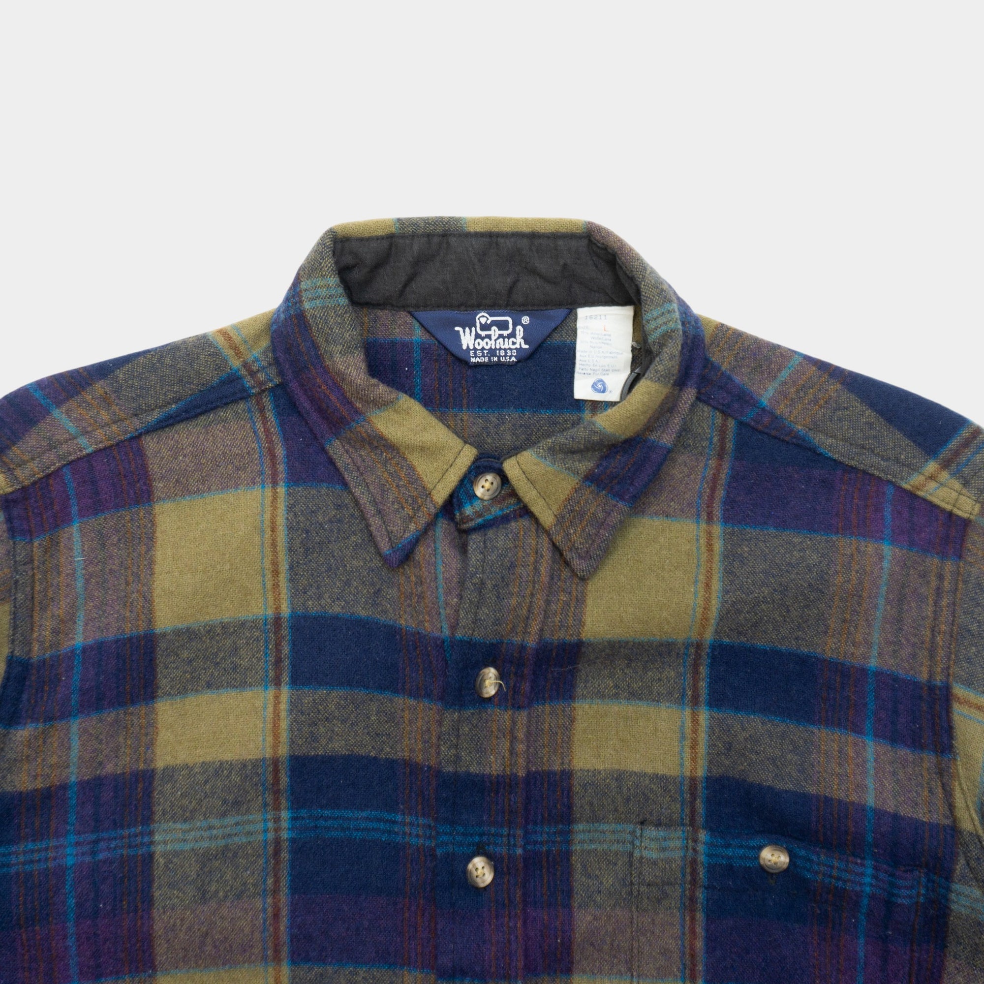 Woolrich Вълнена Карирана Връхна Риза