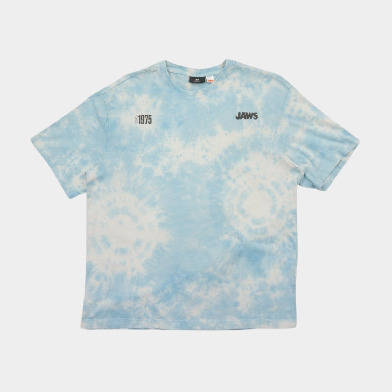 H&M X Jaws Tie-Dye Синя Тениска с Графика