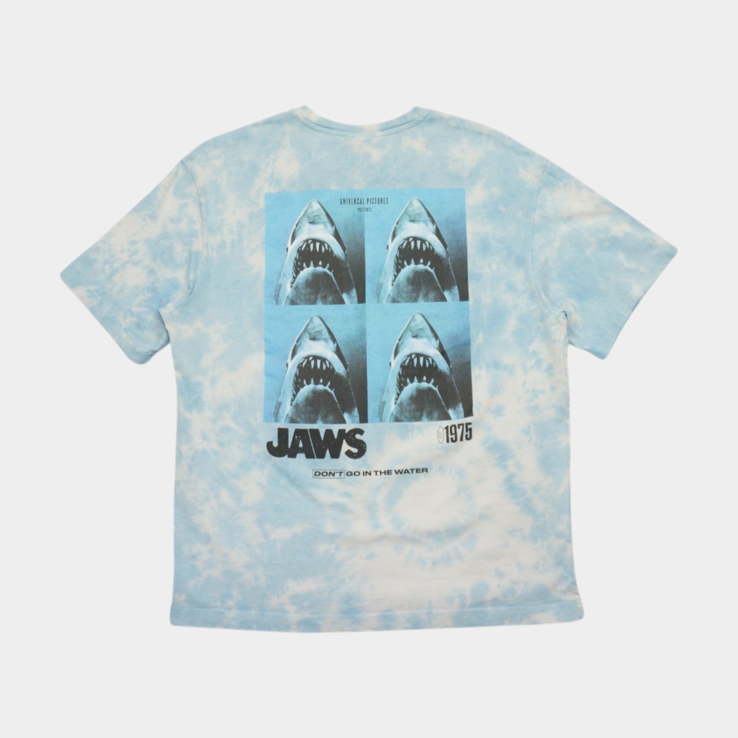 H&M X Jaws Tie-Dye Синя Тениска с Графика