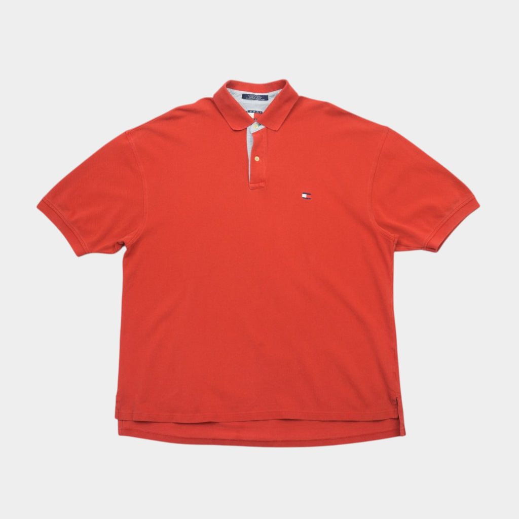 Tommy Hilfiger Vintage Червена Тениска с Яка и Бродирано Лого
