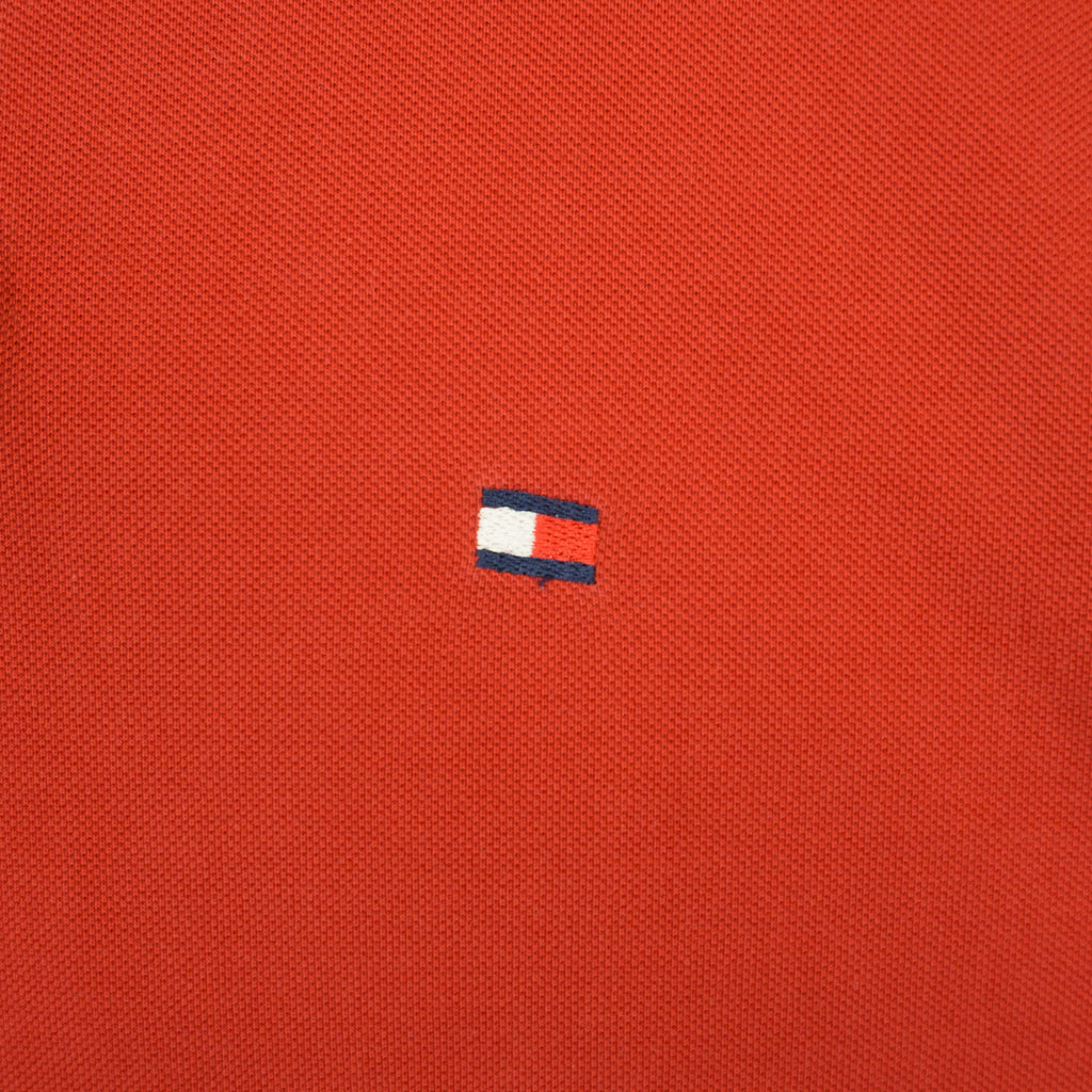 Tommy Hilfiger Vintage Червена Тениска с Яка и Бродирано Лого