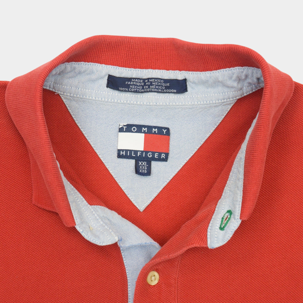Tommy Hilfiger Vintage Червена Тениска с Яка и Бродирано Лого