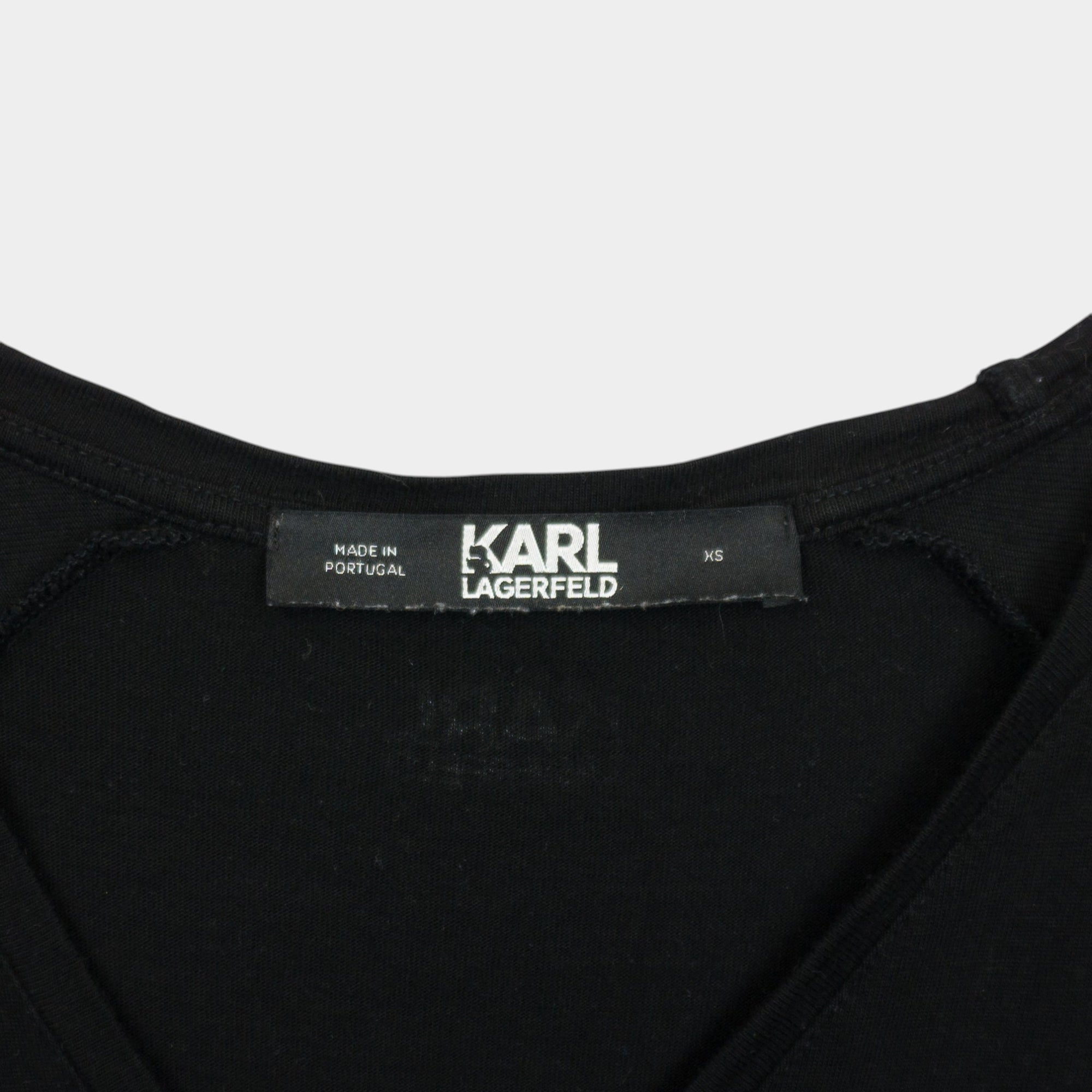 Karl Lagerfeld Черна Тениска с Малко Лого