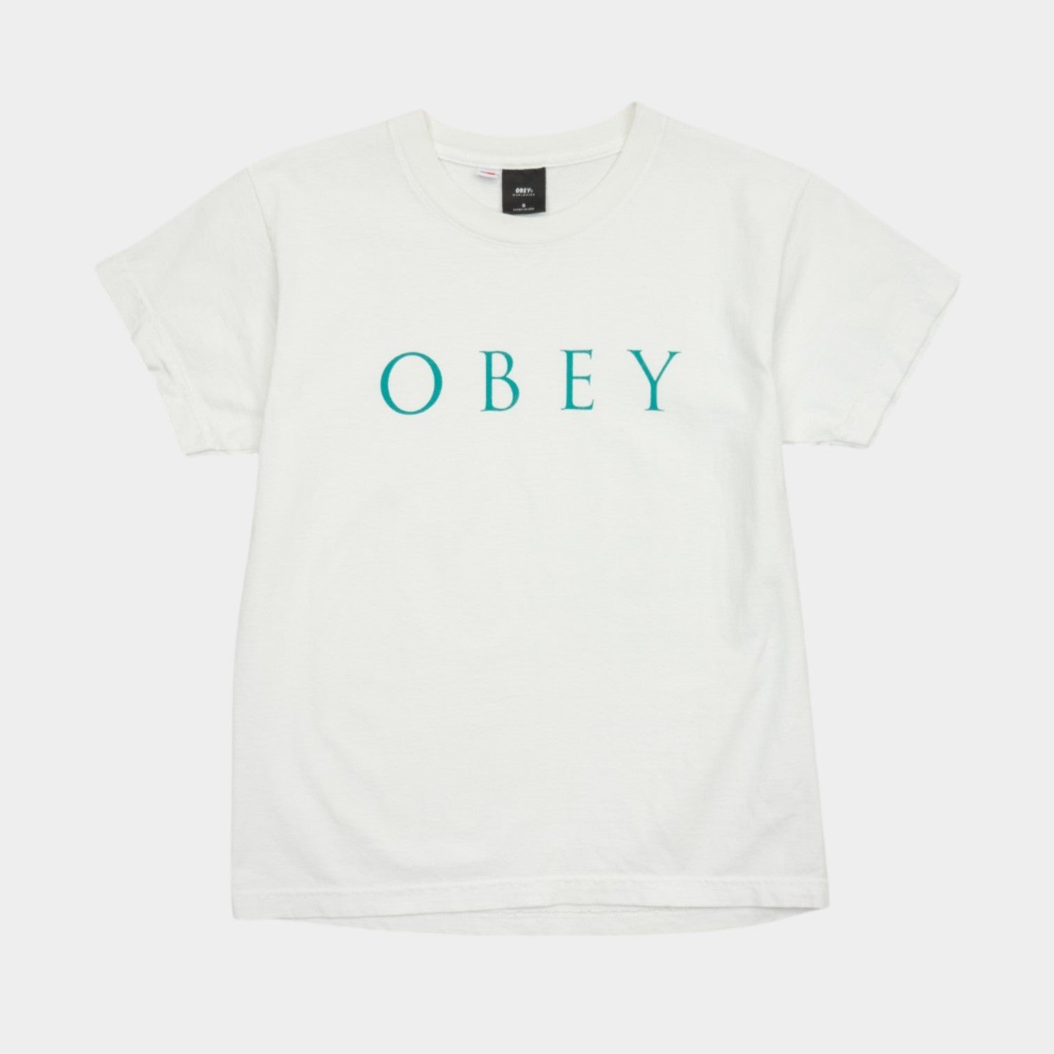 Obey Бяла Тениска с Голямо Лого