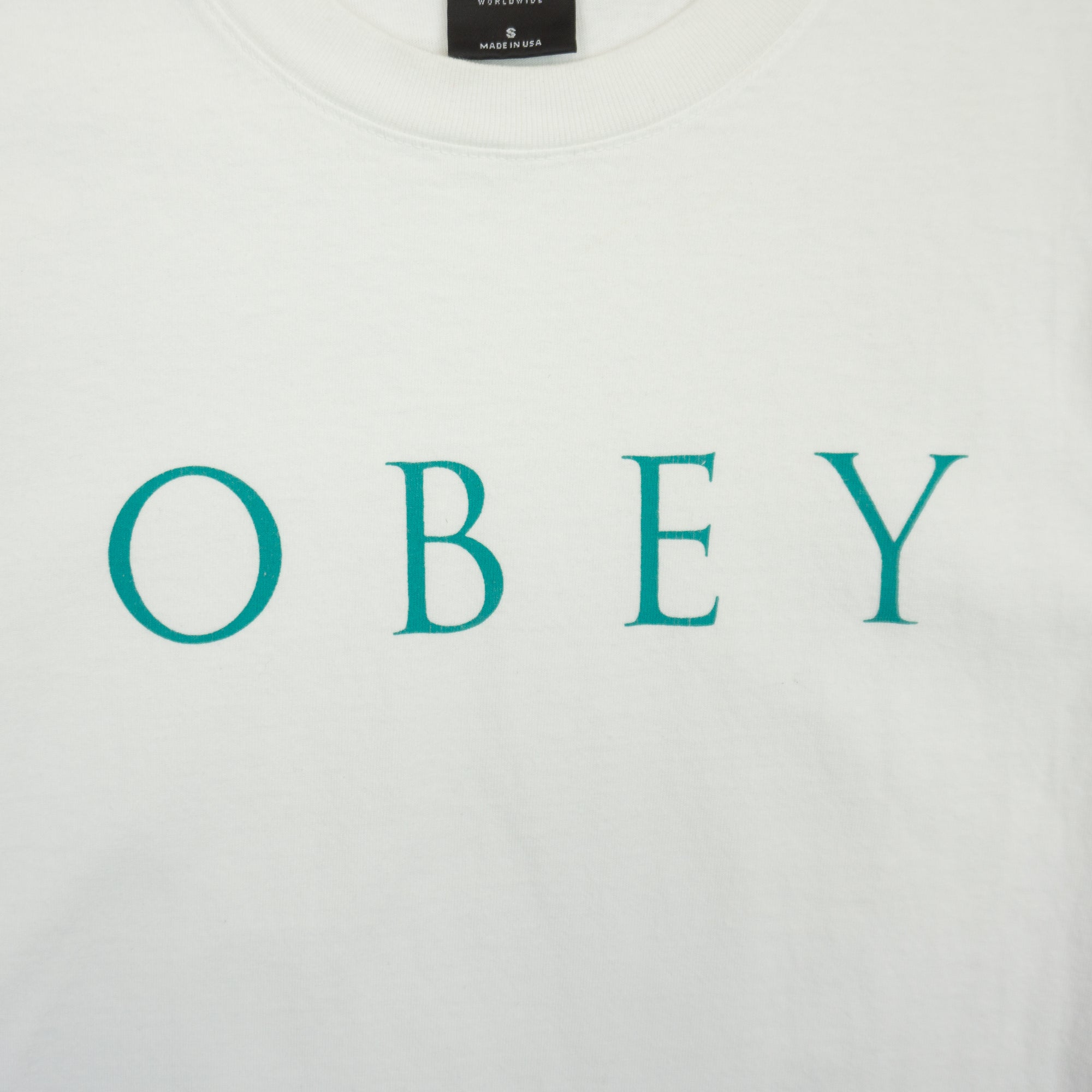 Obey Бяла Тениска с Голямо Лого