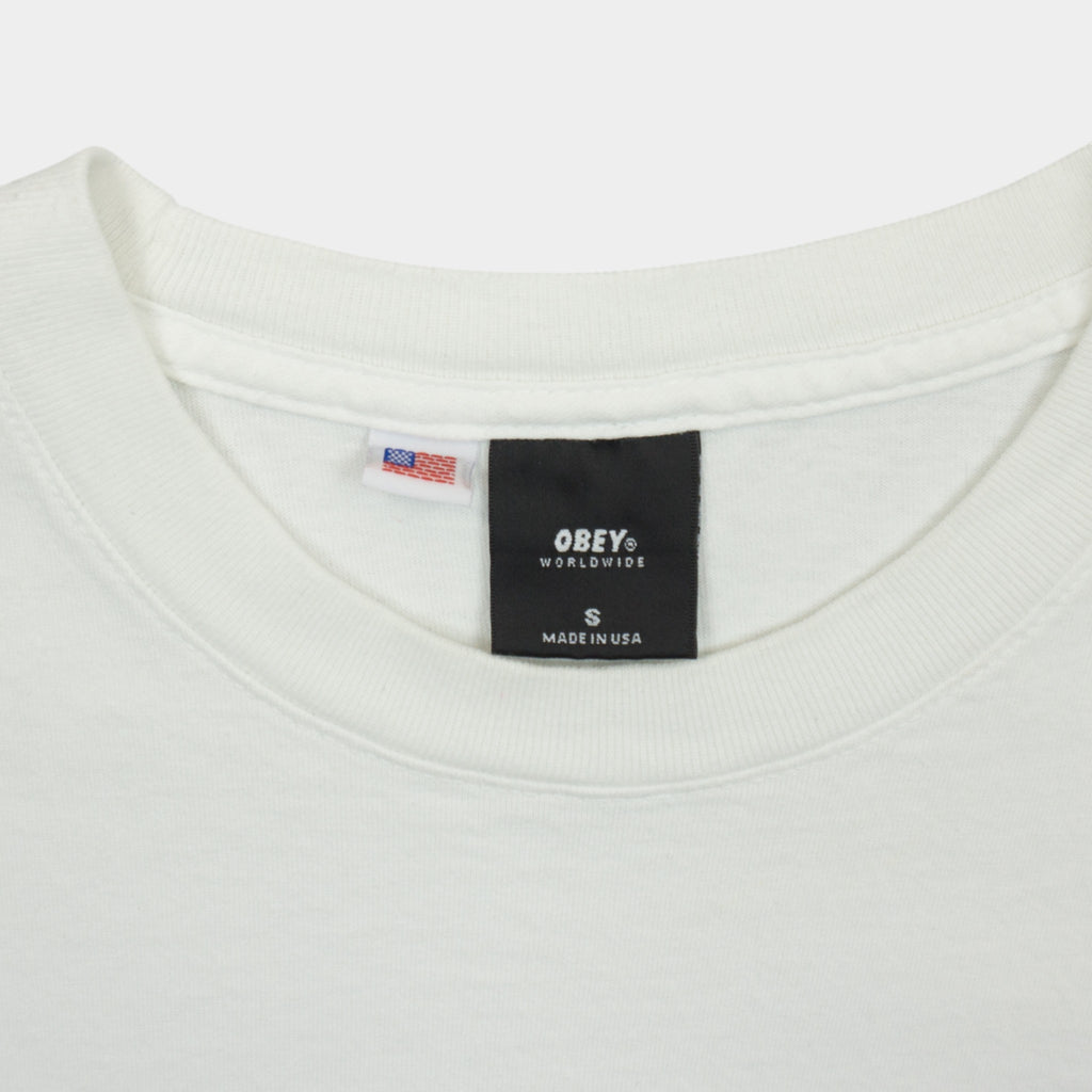 Obey Бяла Тениска с Голямо Лого