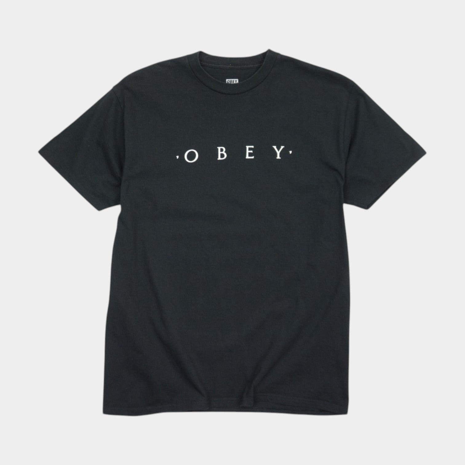 Obey Черна Тениска с Голямо Лого