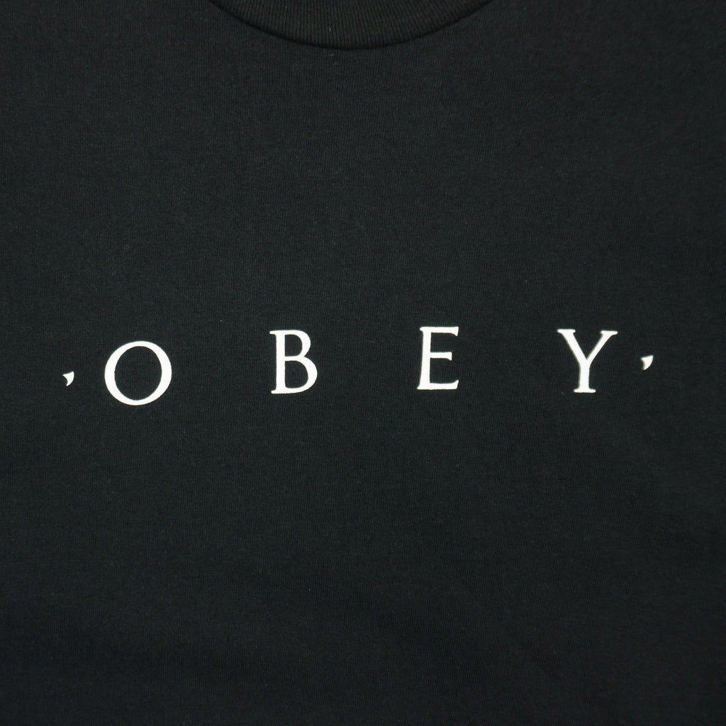 Obey Черна Тениска с Голямо Лого