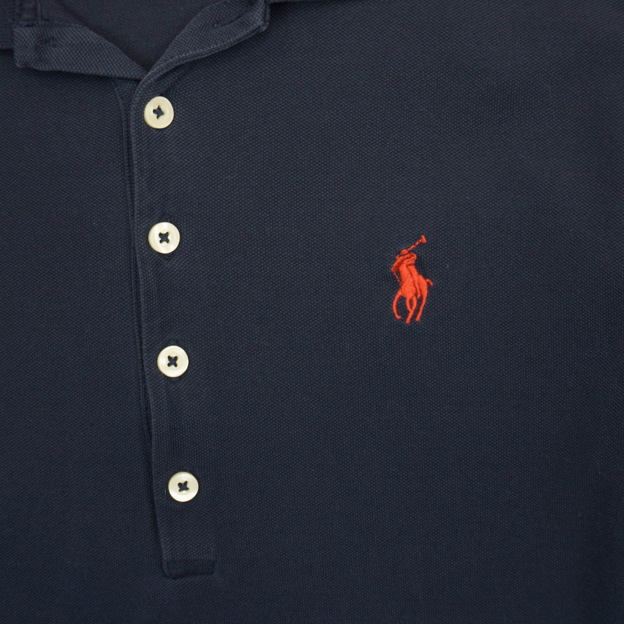 Polo Ralph Lauren Тъмно Синя Блуза с Яка и Бродирано Лого