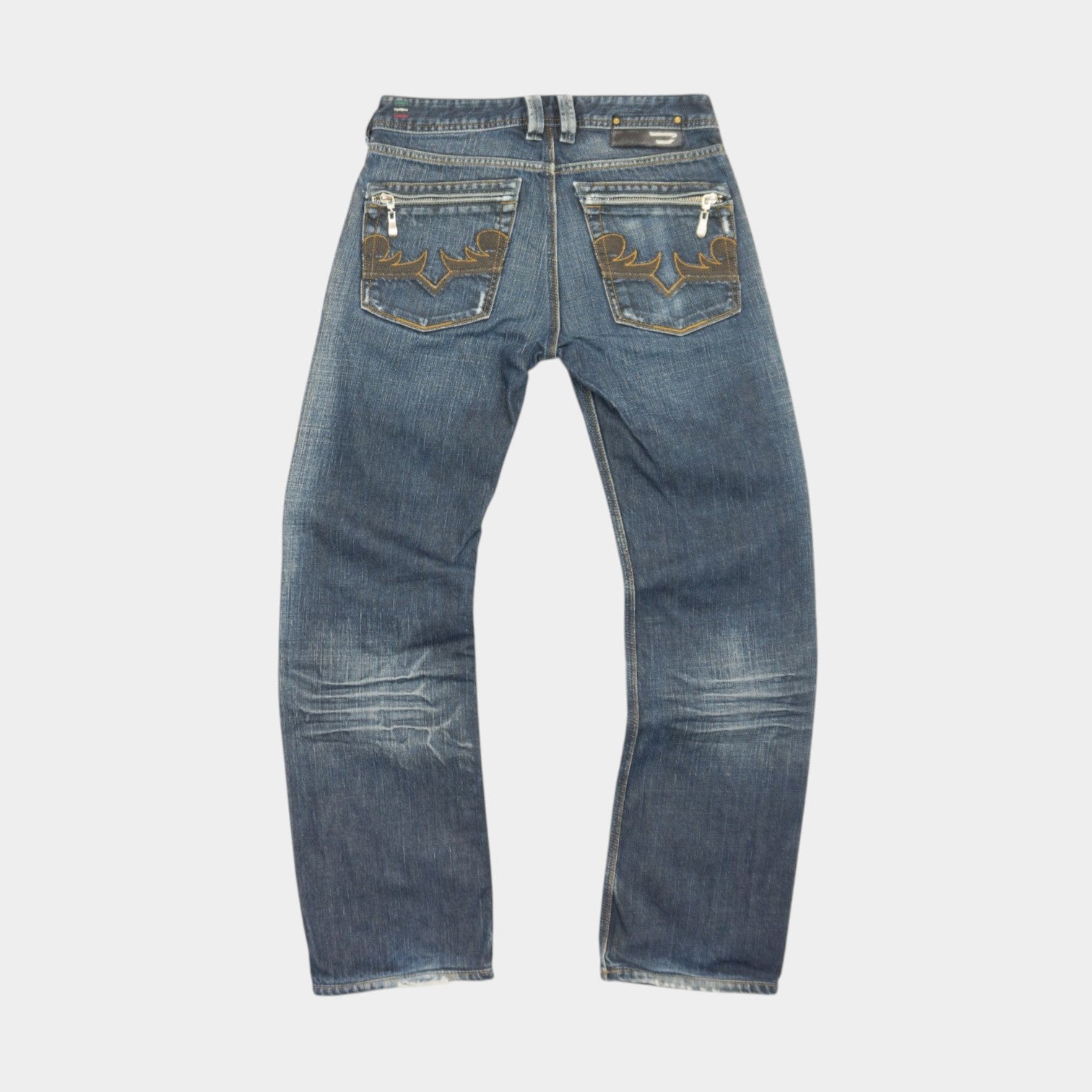 Diesel YARIK Vintage Y2K Сини Дънки с Бродерия