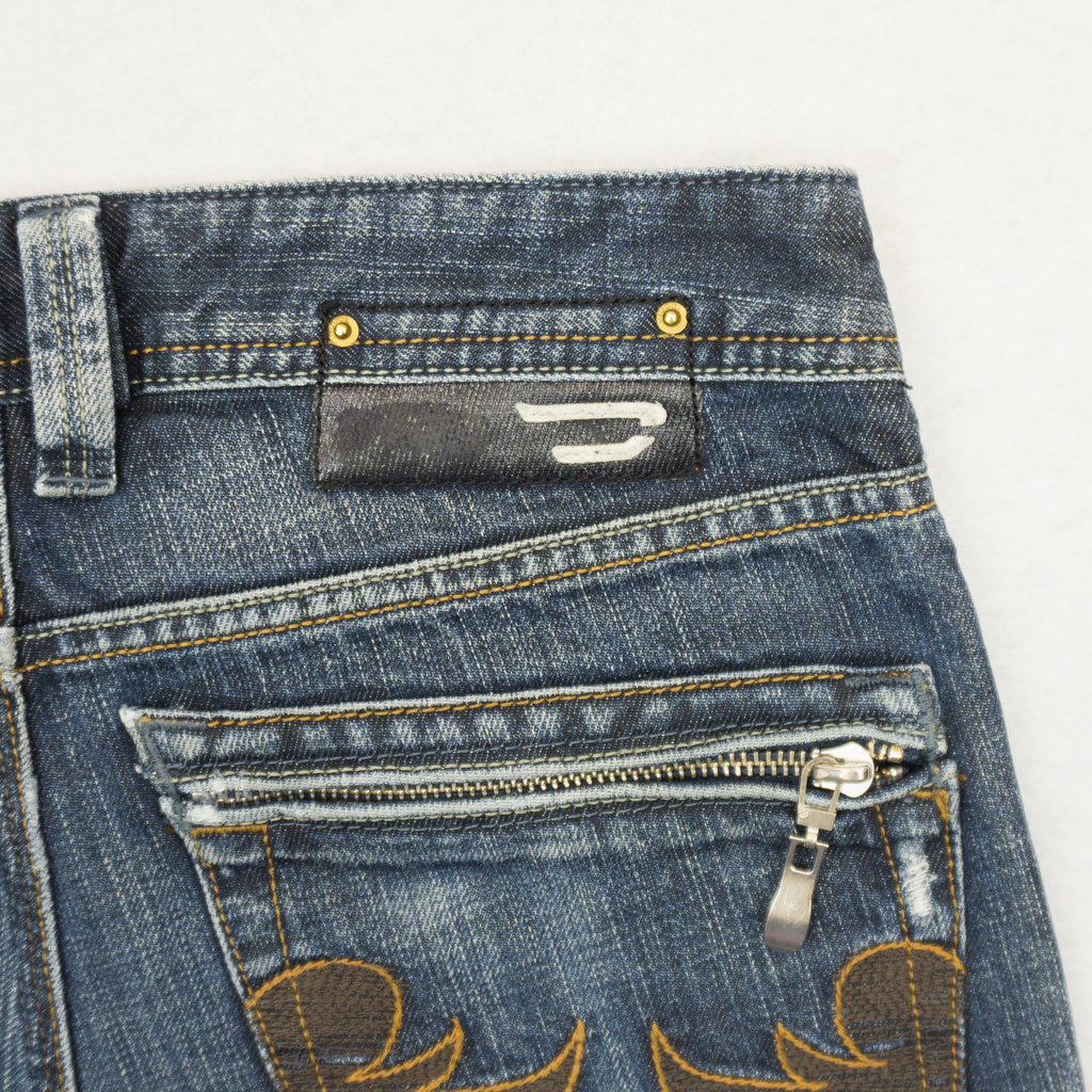 Diesel YARIK Vintage Y2K Сини Дънки с Бродерия