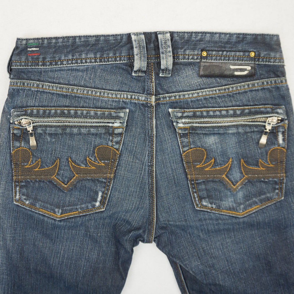 Diesel YARIK Vintage Y2K Сини Дънки с Бродерия