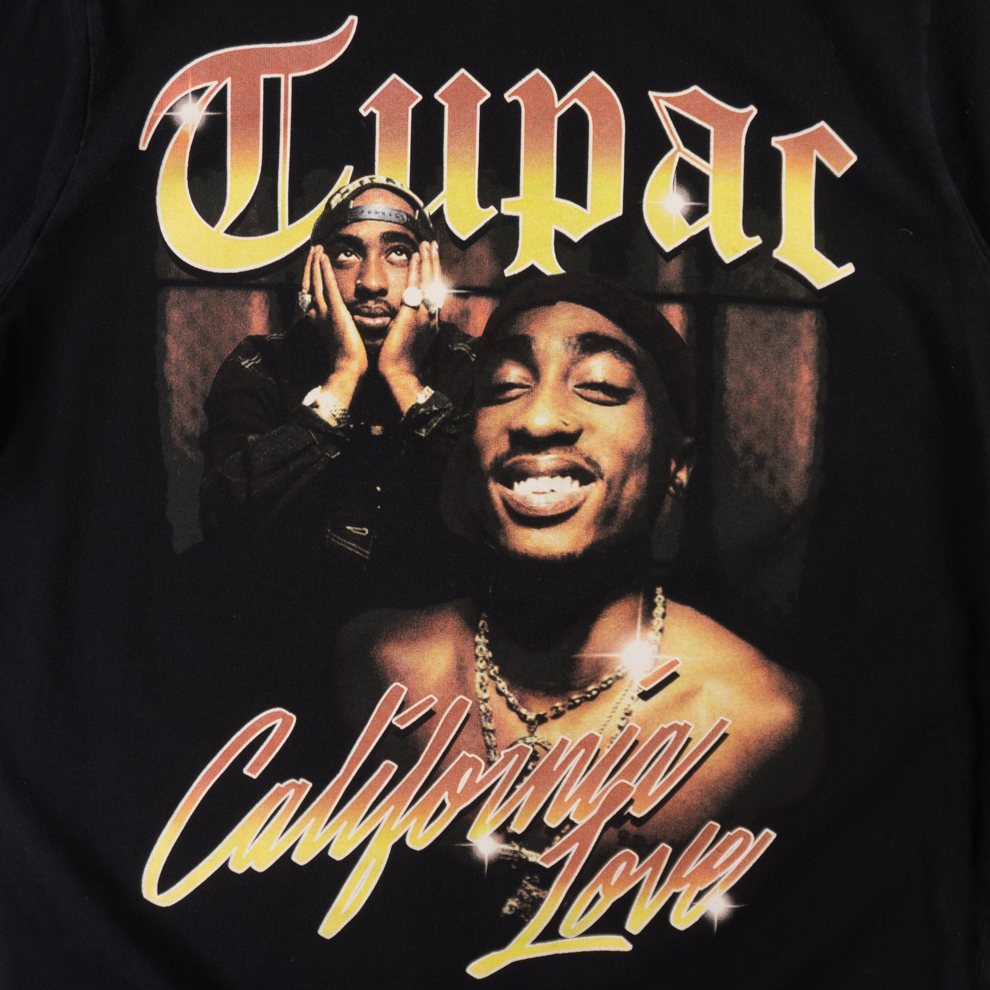 Pull & Bear x 2Pac Черна Тениска с Графика