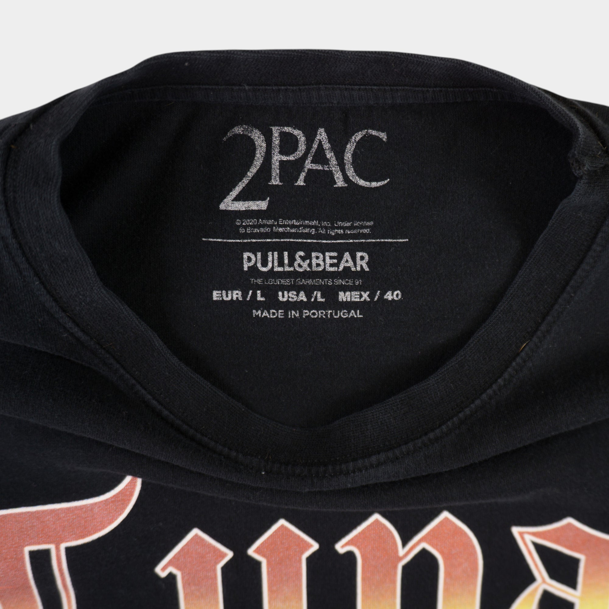 Pull & Bear x 2Pac Черна Тениска с Графика