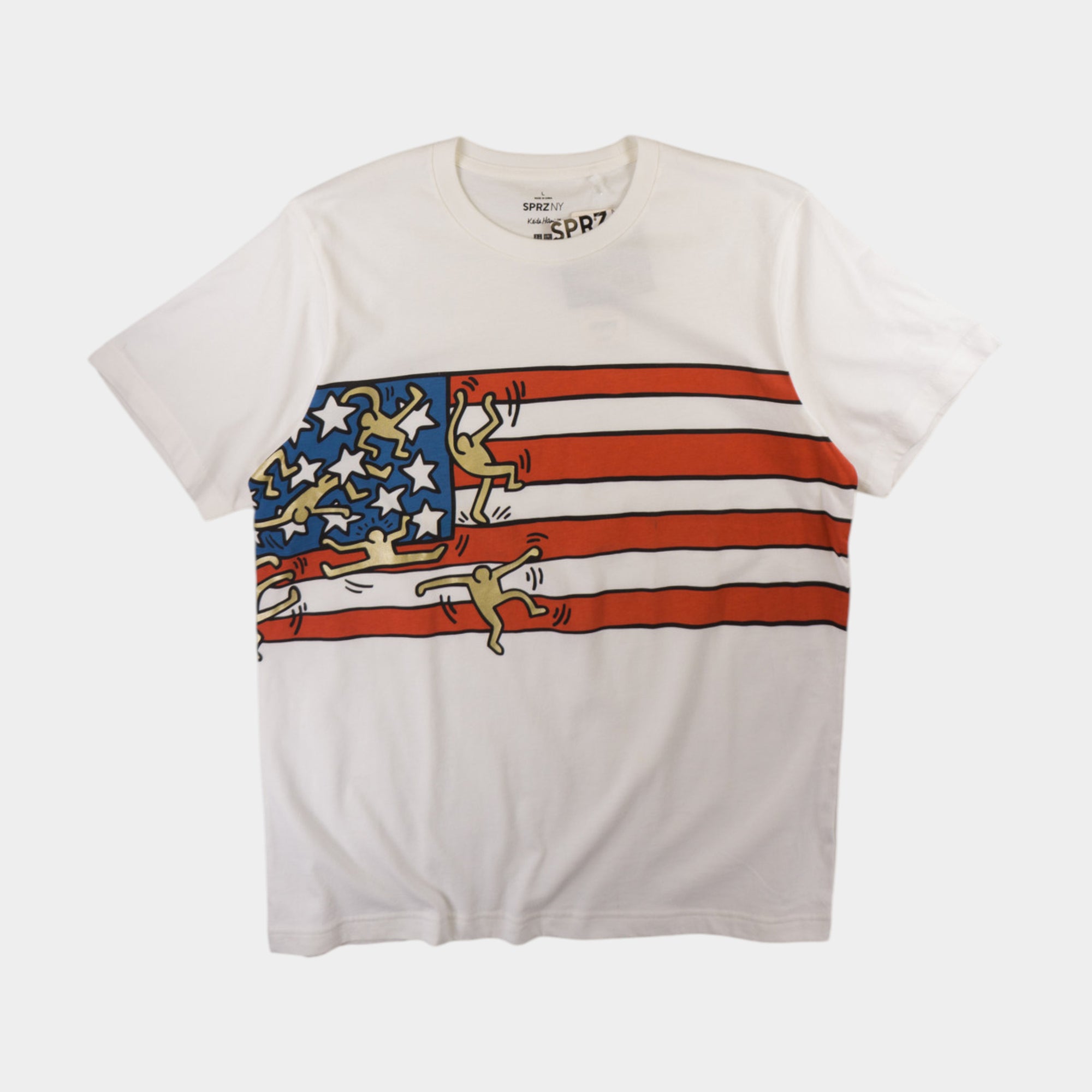 Uniqlo X Keith Haring Бяла Тениска с Графика