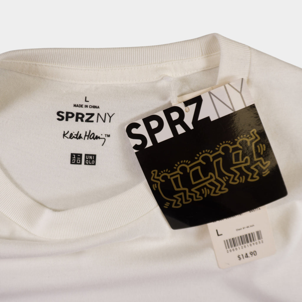 Uniqlo X Keith Haring Бяла Тениска с Графика