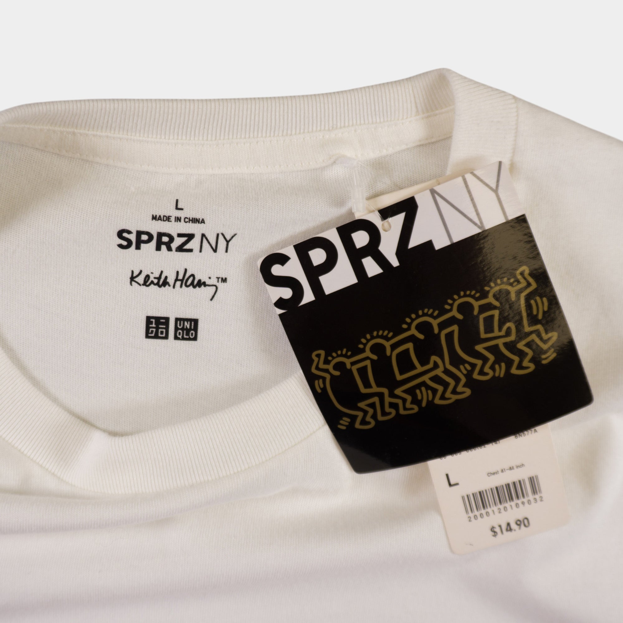 Uniqlo X Keith Haring Бяла Тениска с Графика