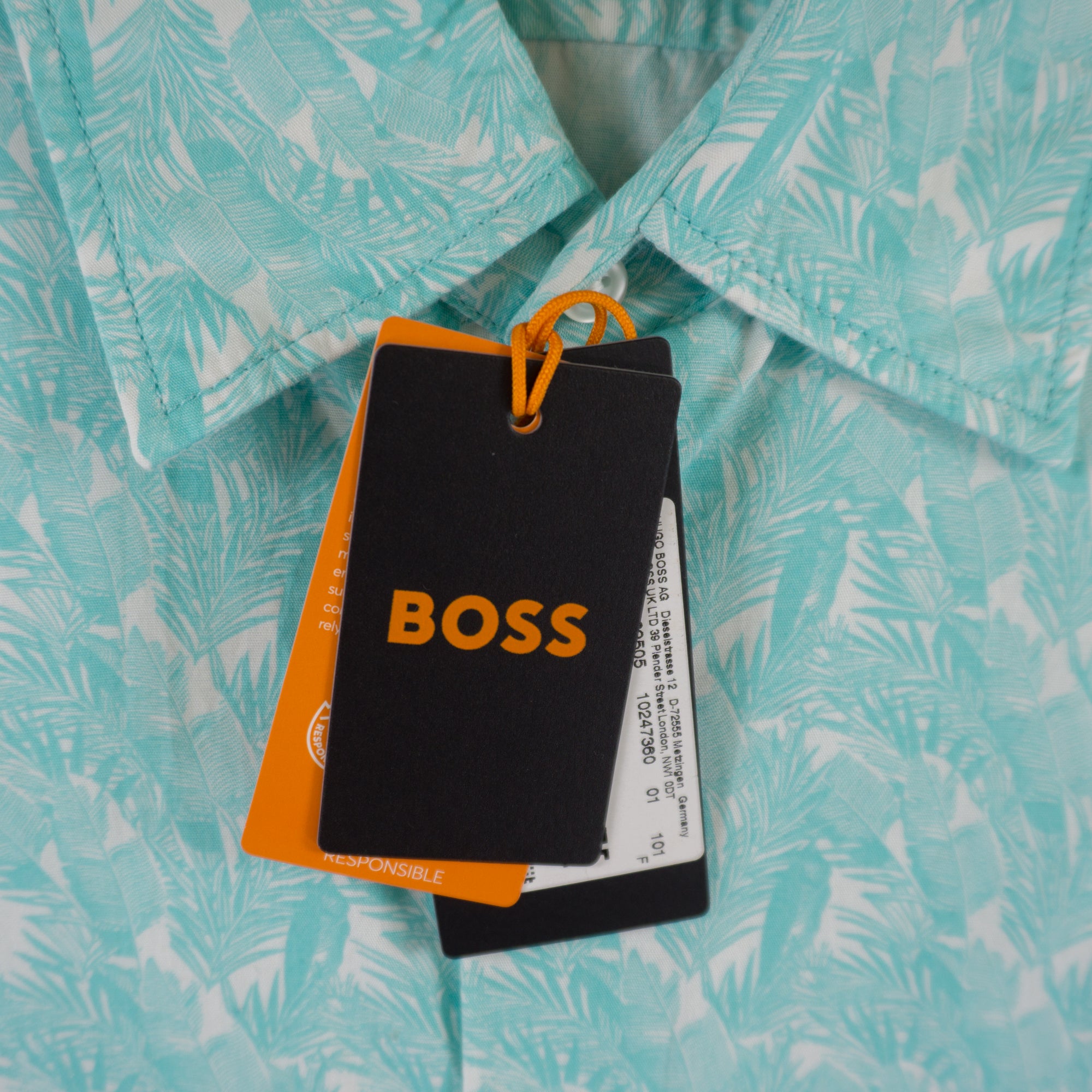 Hugo Boss Синя Риза с Къс Ръкав