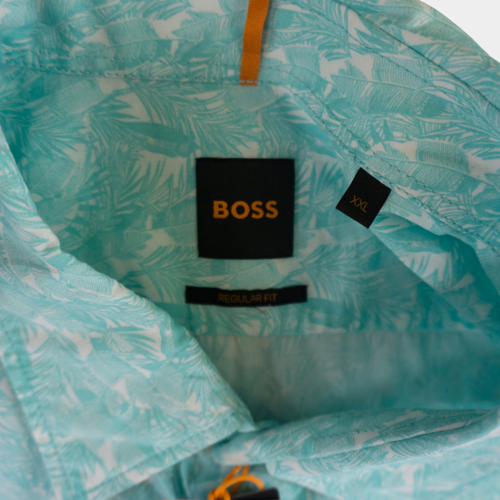 Hugo Boss Синя Риза с Къс Ръкав