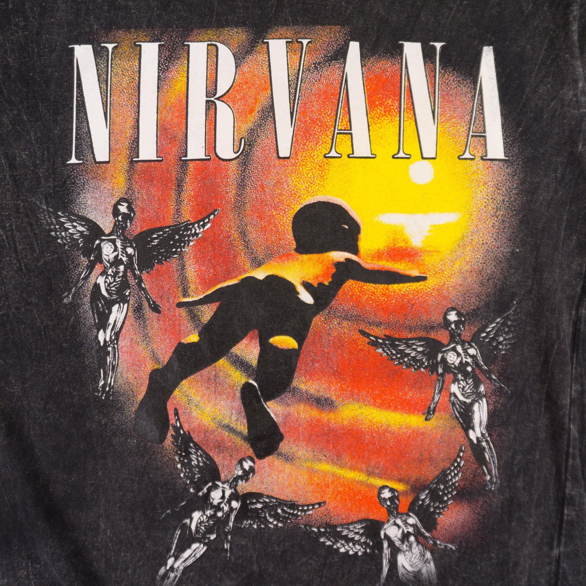 Zara x Nirvana Сива Тениска с Графика