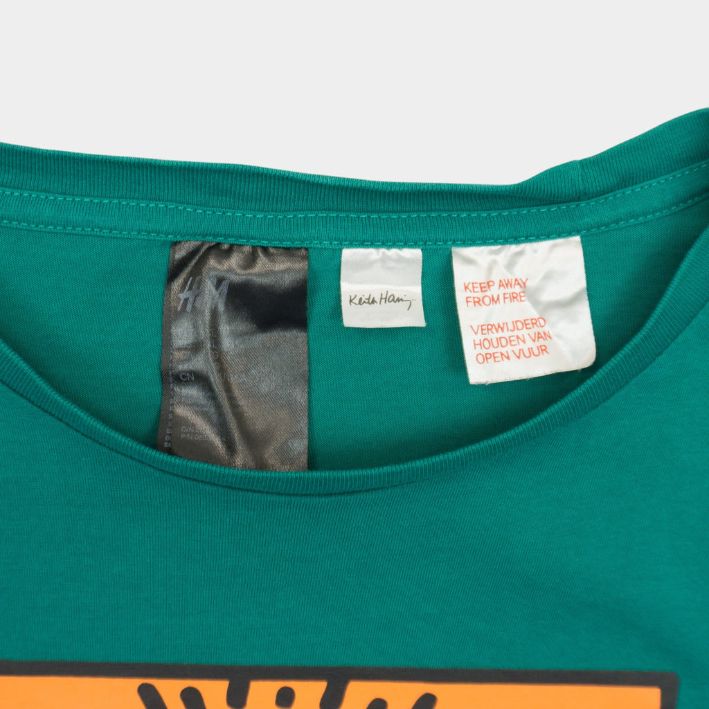 H&M X Keith Haring Зелена Тениска с Графика