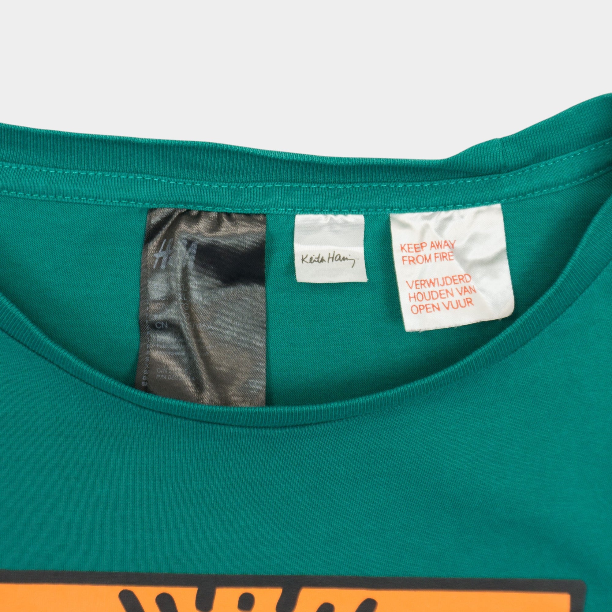 H&M X Keith Haring Зелена Тениска с Графика