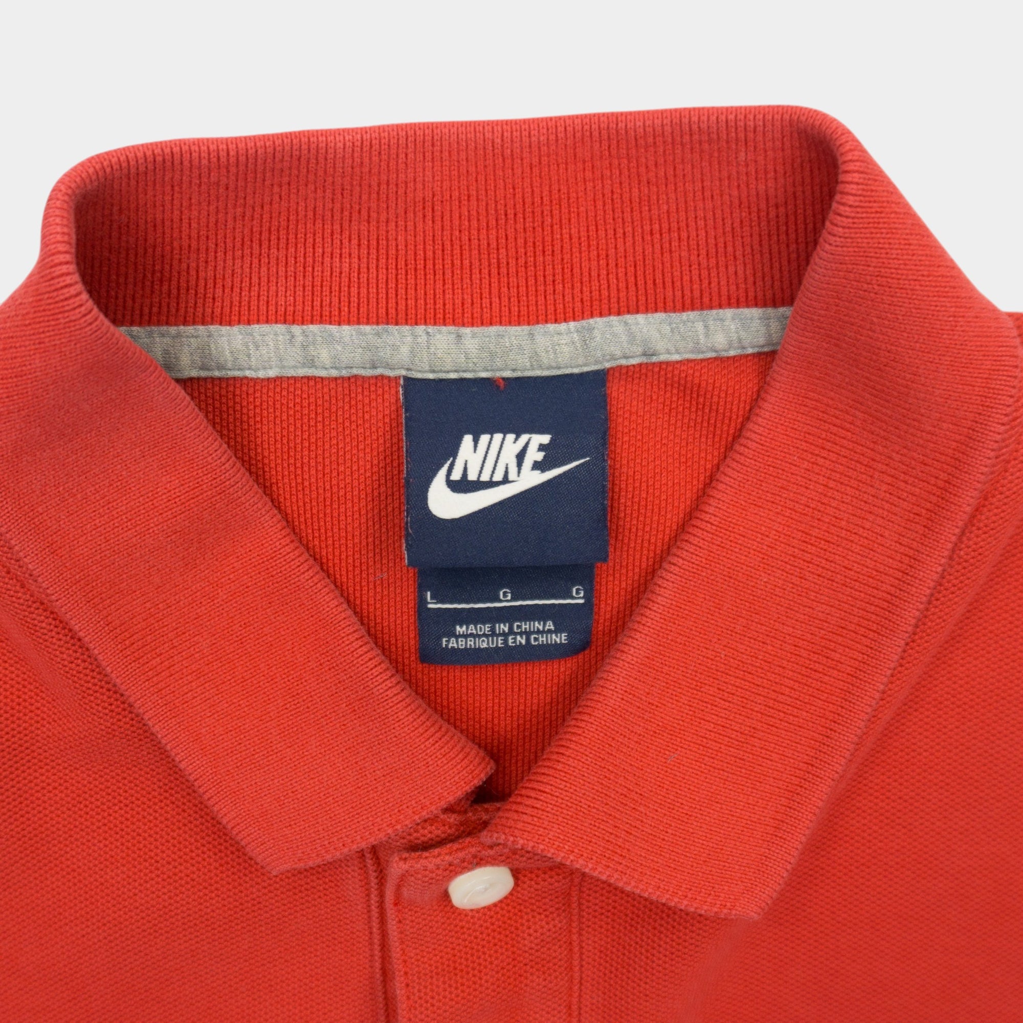 Nike Червена Тениска с Яка и Бродирано Лого