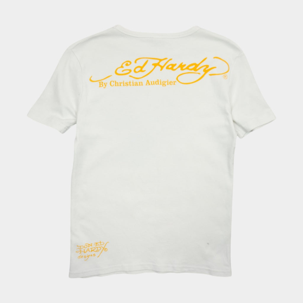 Ed Hardy Vintage Бяла Тениска с Графика