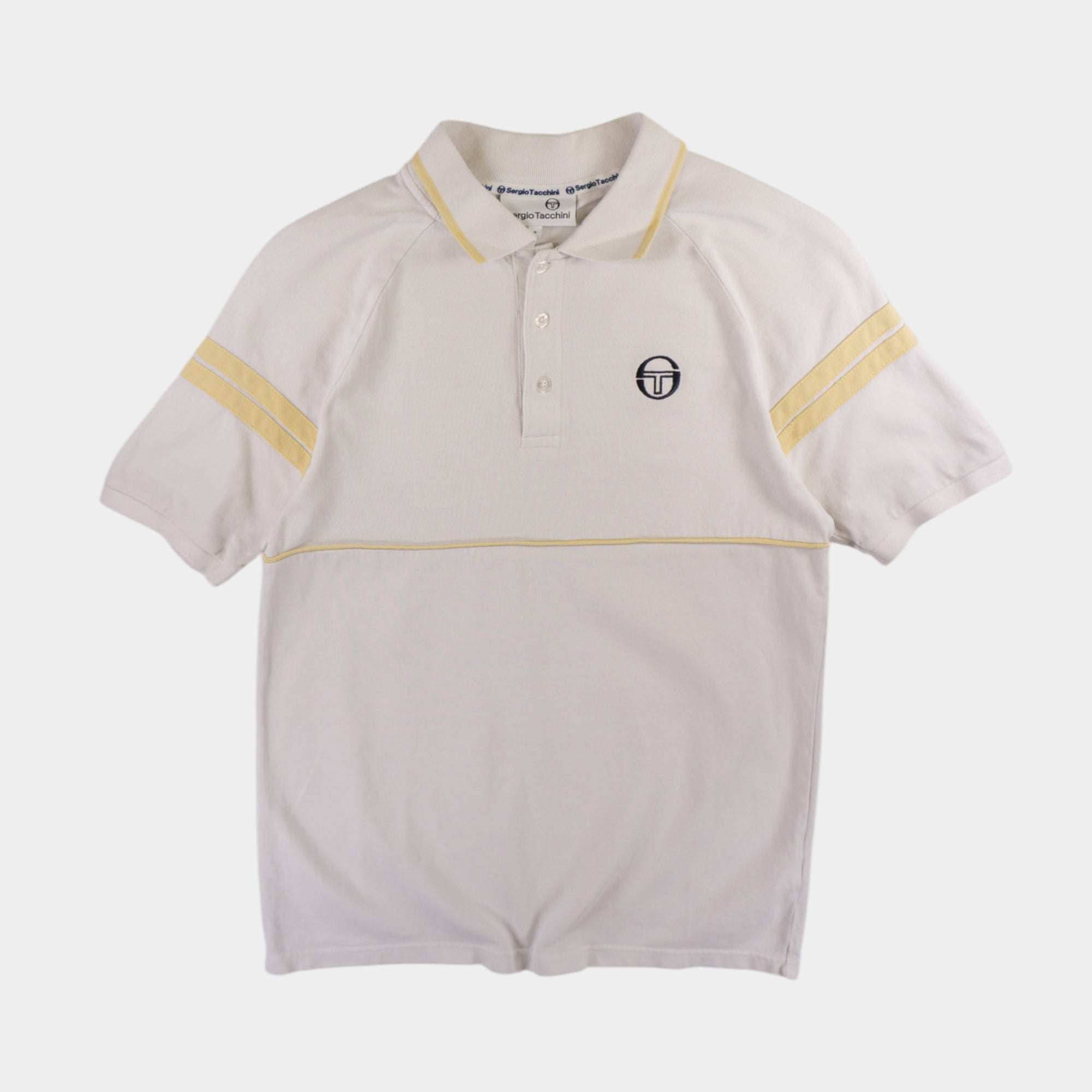 Sergio Tacchini Винтидж 2000-те Бяла Тениска с Яка