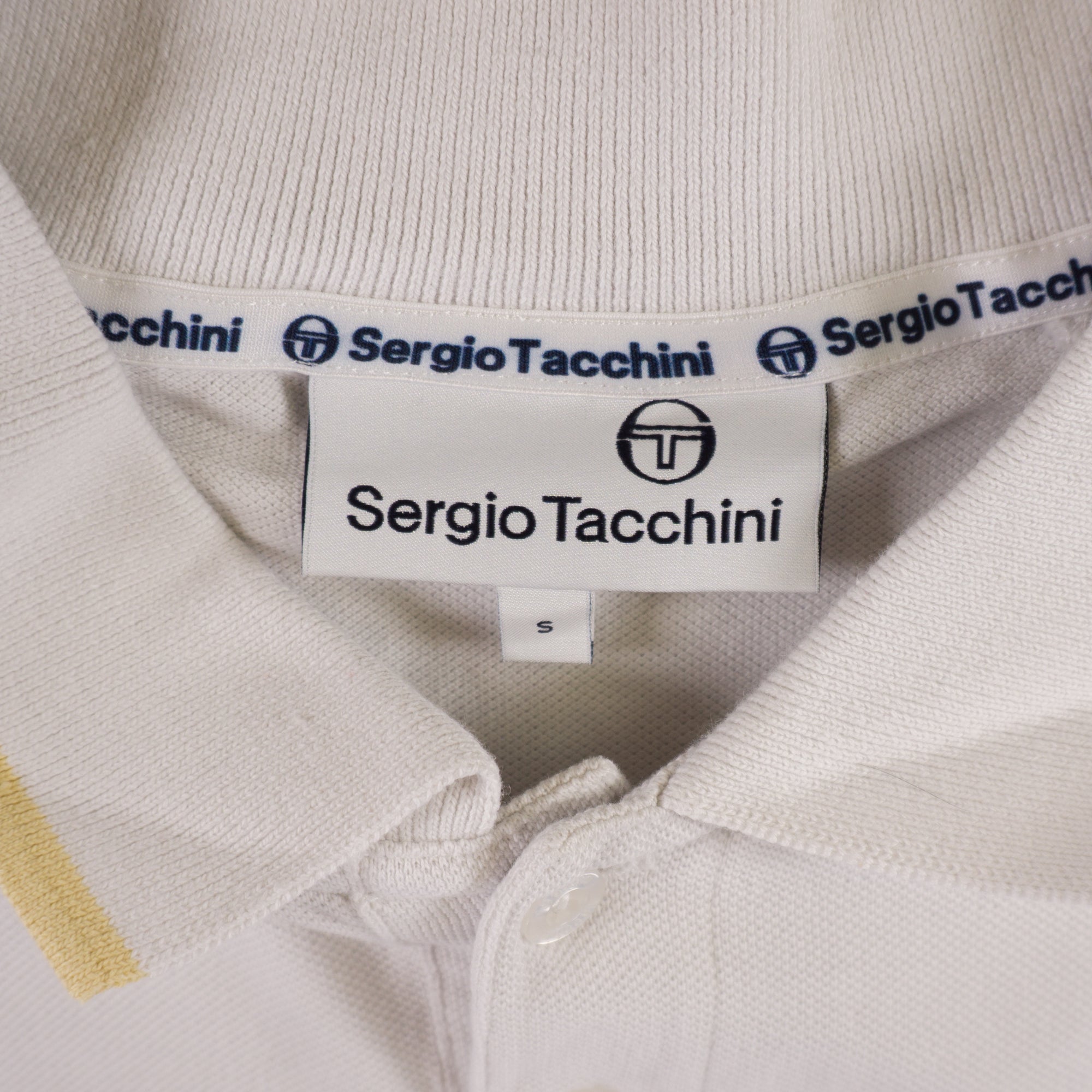 Sergio Tacchini Винтидж 2000-те Бяла Тениска с Яка