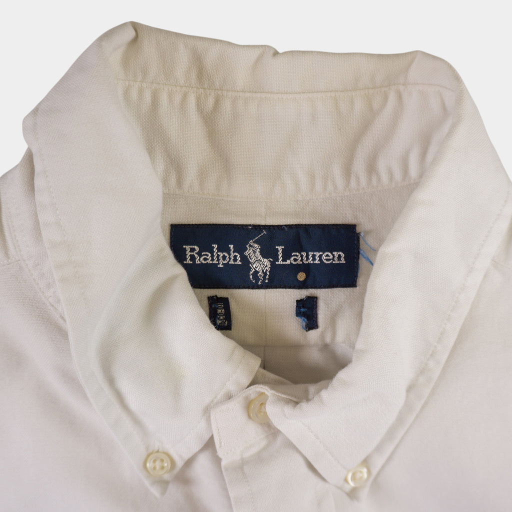 Ralph Lauren Винтидж 90-те Бяла Риза с Къс Ръкав