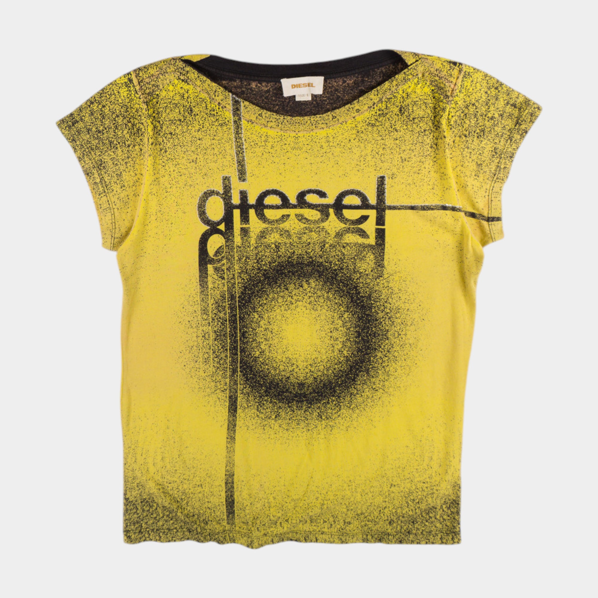 Diesel Винтидж 2000-те Жълта Тениска с Графика