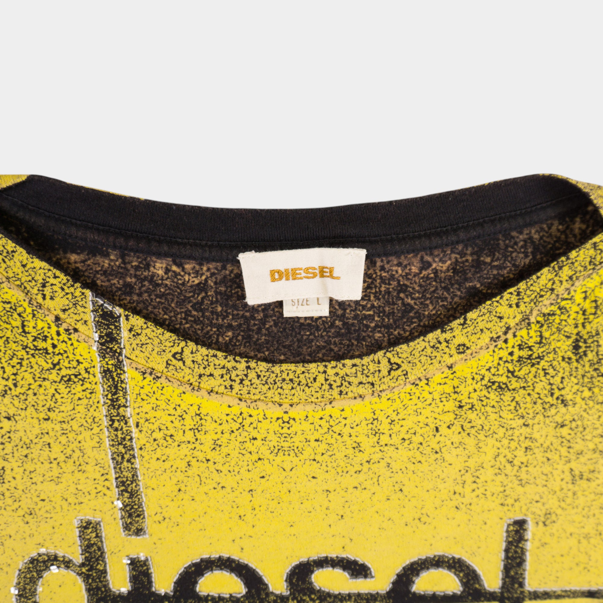 Diesel Винтидж 2000-те Жълта Тениска с Графика