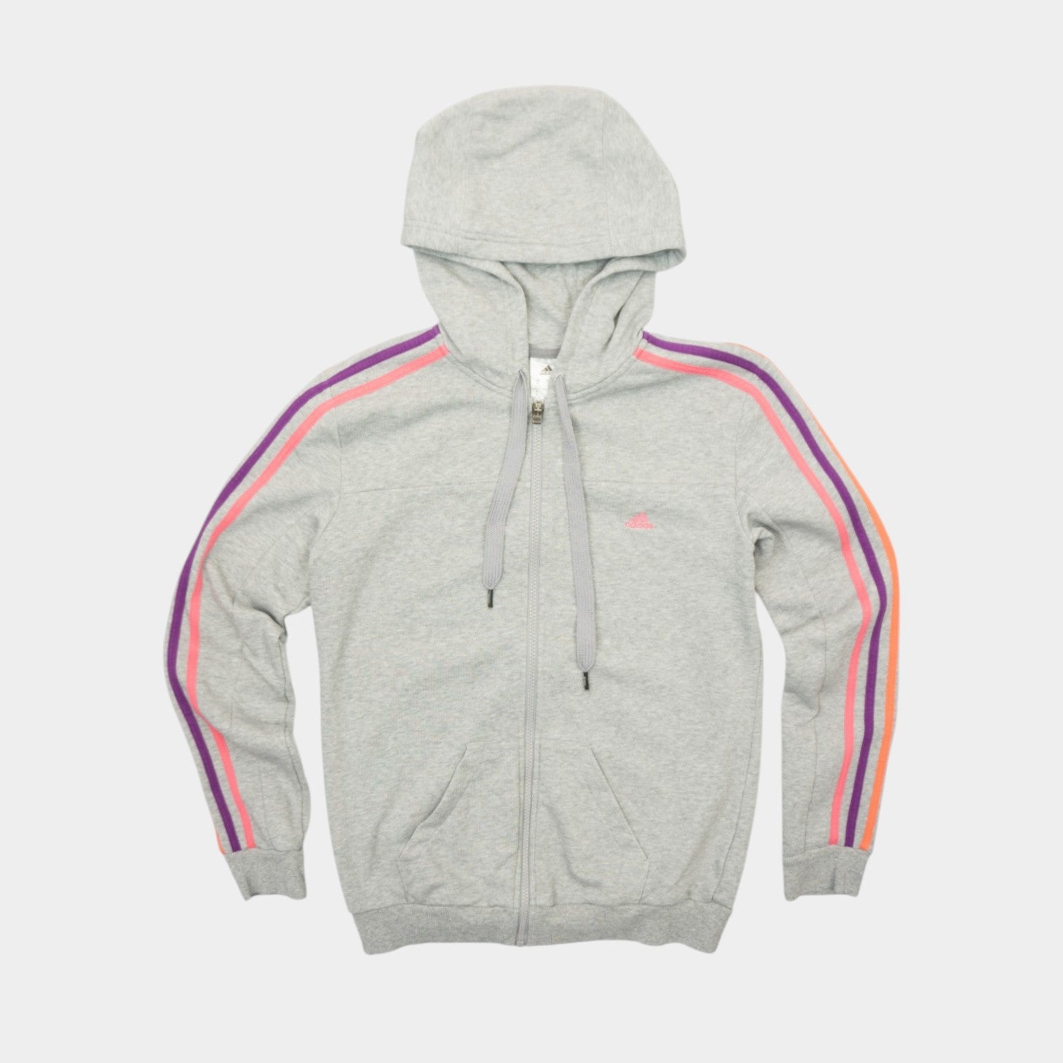 Adidas Сив Суичър с Цип и Бродирано Лого
