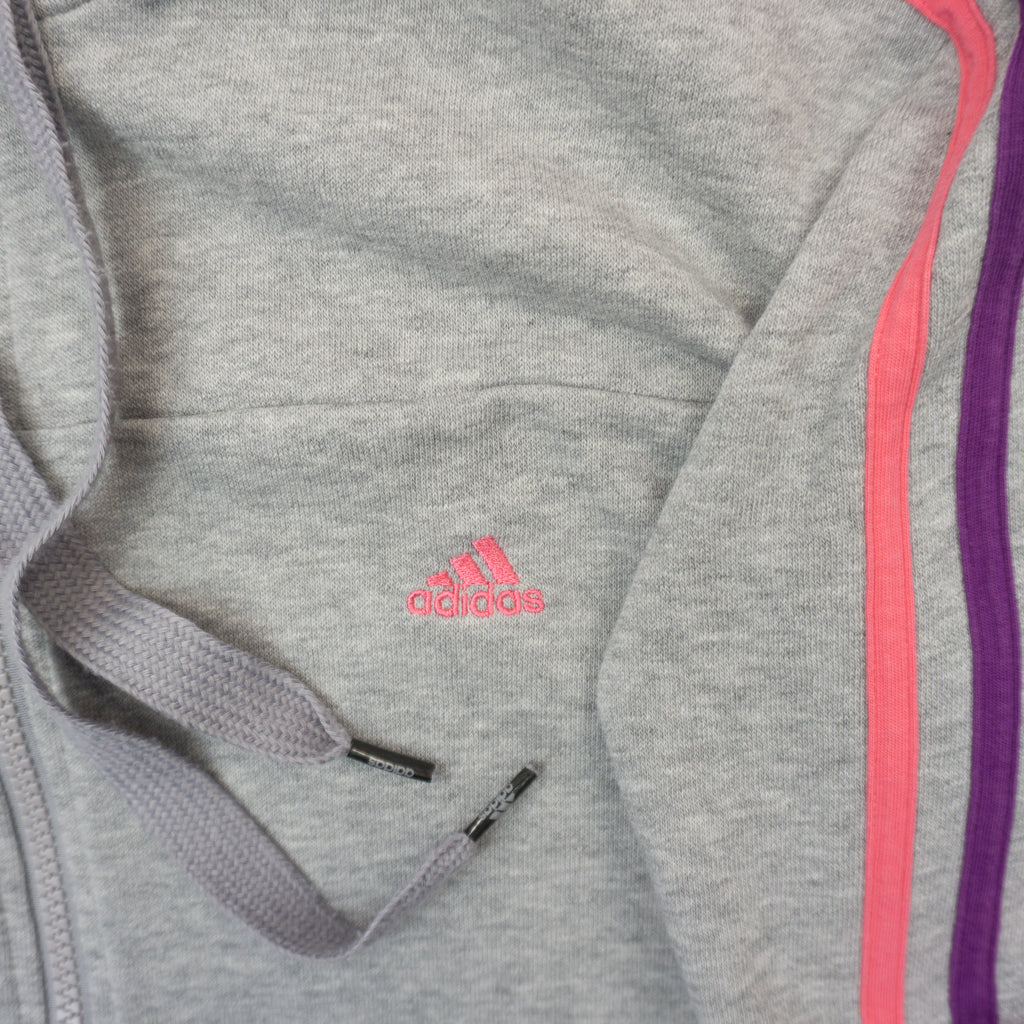 Adidas Сив Суичър с Цип и Бродирано Лого