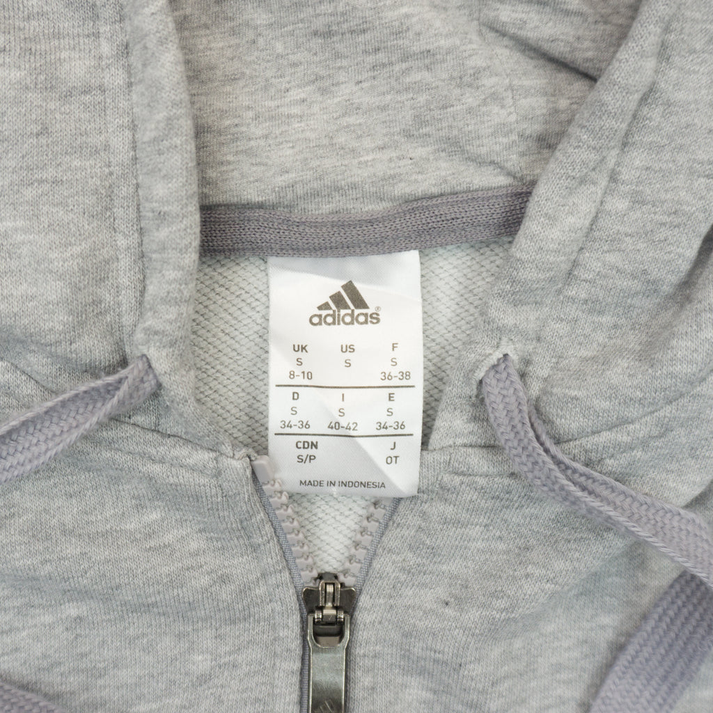 Adidas Сив Суичър с Цип и Бродирано Лого
