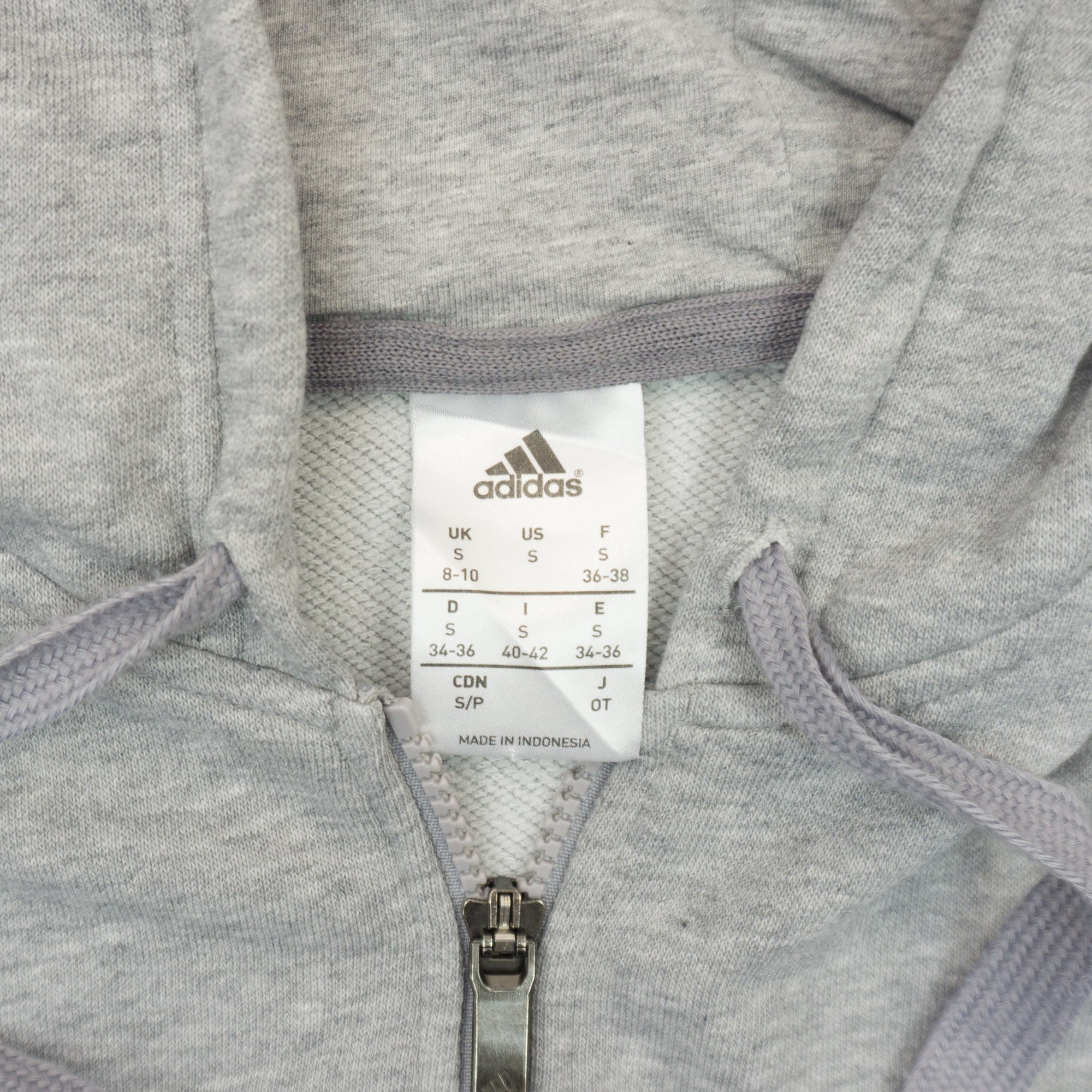 Adidas Сив Суичър с Цип и Бродирано Лого