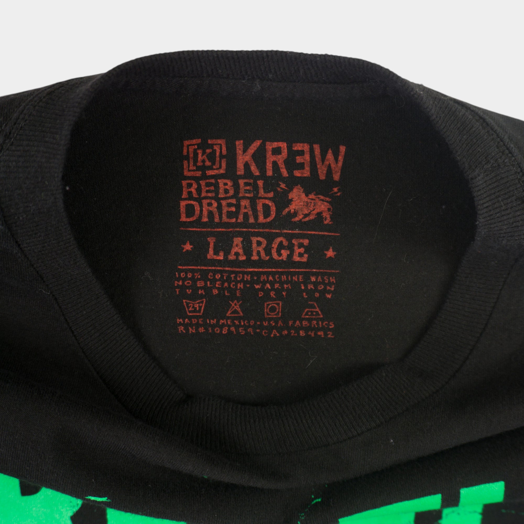 KR3W X Rebel Dread Черна Тениска с Графика