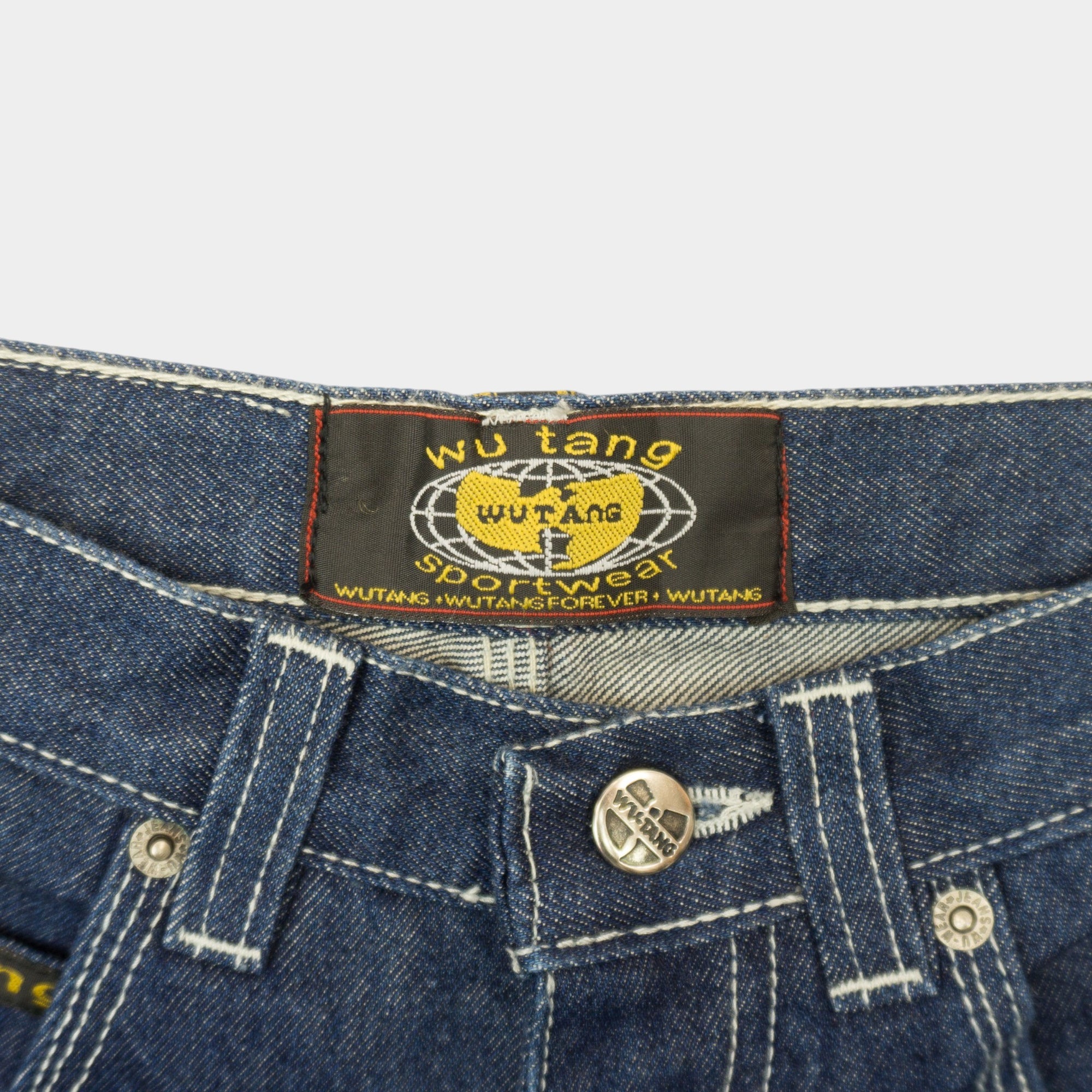 Wu-Tang Clan Vintage Сини Работни Дънки с Бродерия