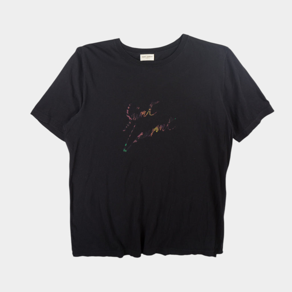 Saint Laurent Paris Черна Тениска