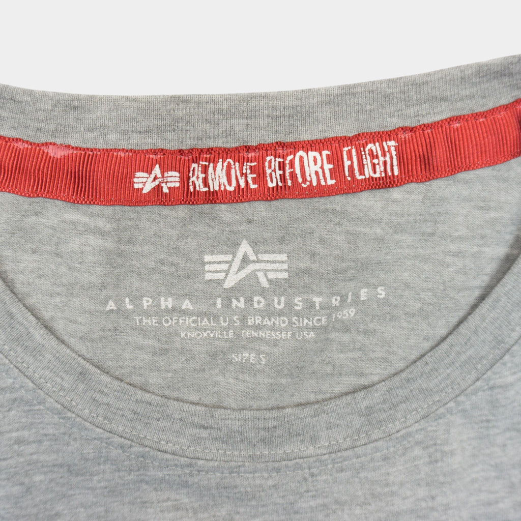 Alpha Industries Сива Тениска с Голямо Лого