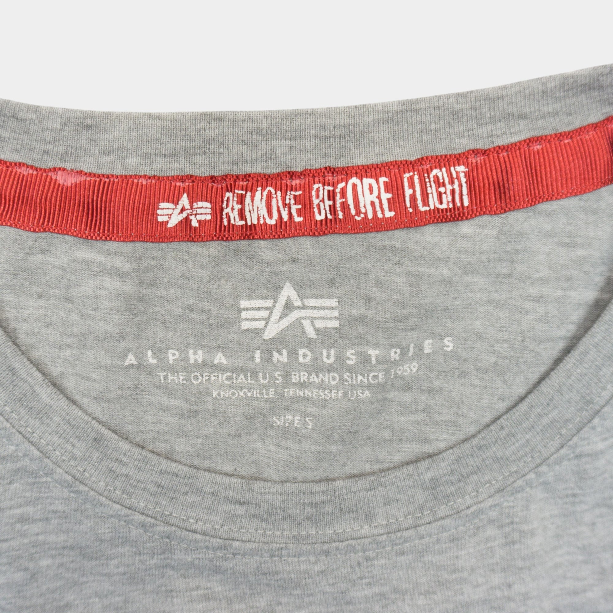 Alpha Industries Сива Тениска с Голямо Лого