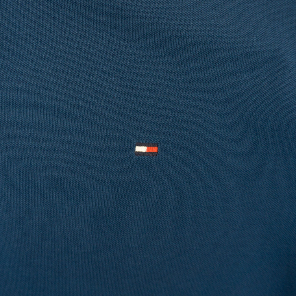 Tommy Hilfiger Синя Тениска с Яка и Бродирано Малко Лого