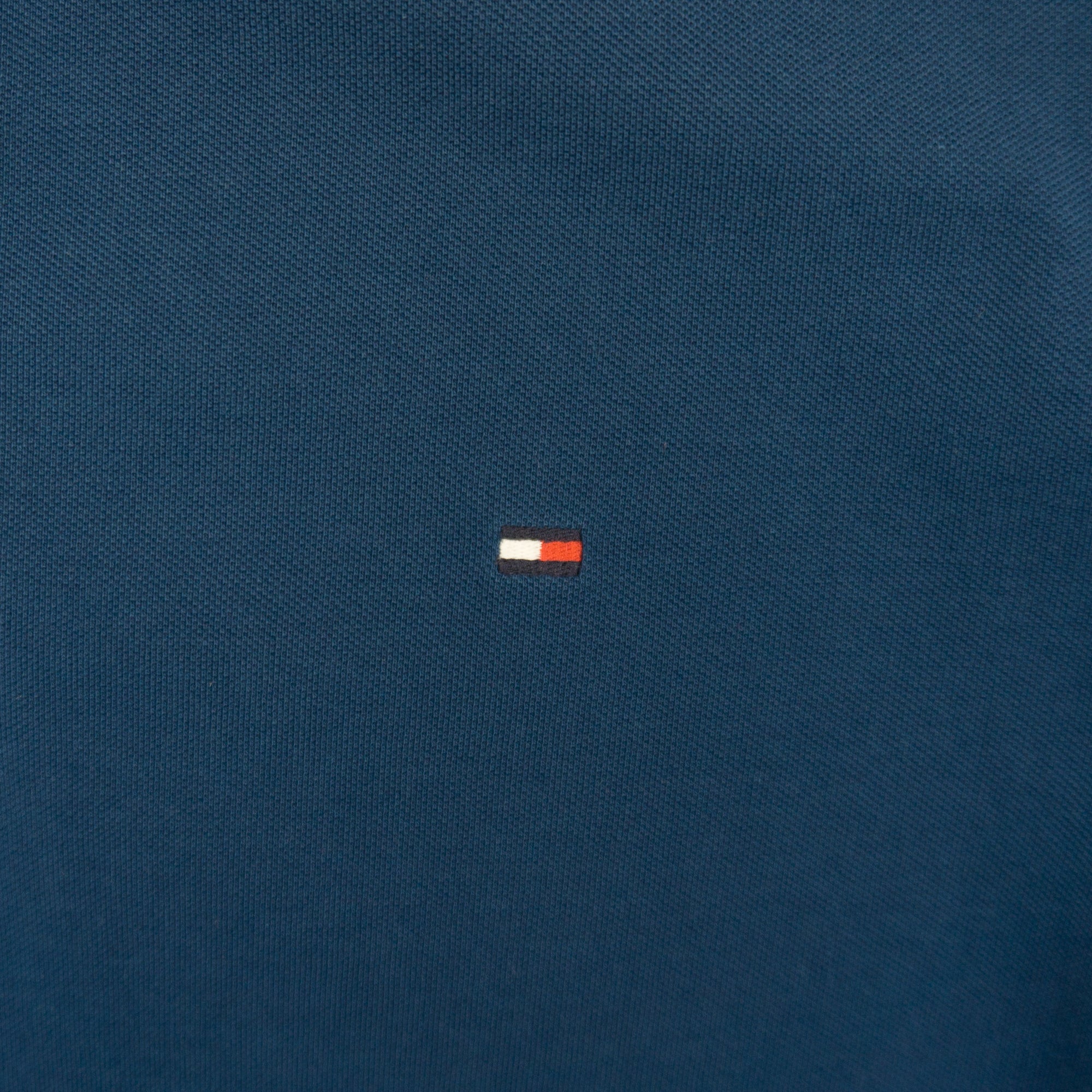 Tommy Hilfiger Синя Тениска с Яка и Бродирано Малко Лого