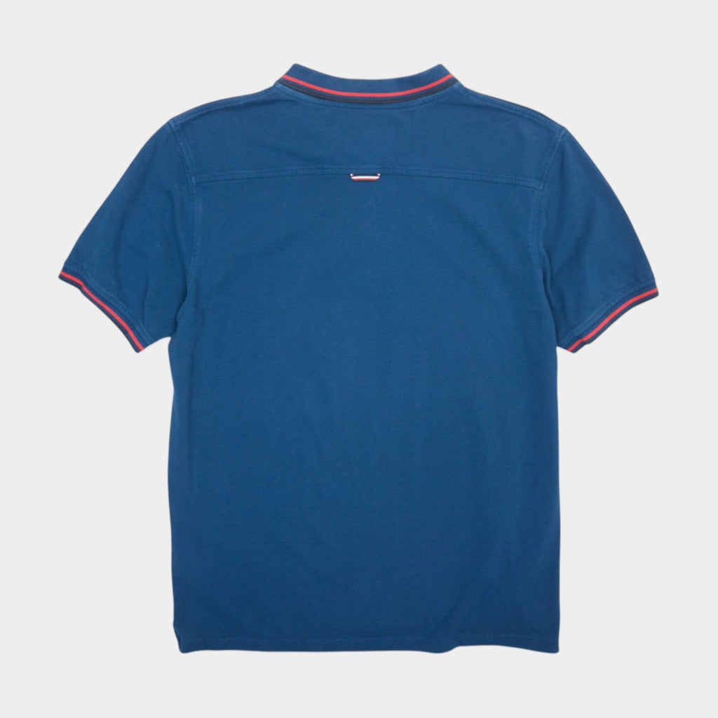 Tommy Hilfiger Синя Тениска с Яка и Бродирано Малко Лого