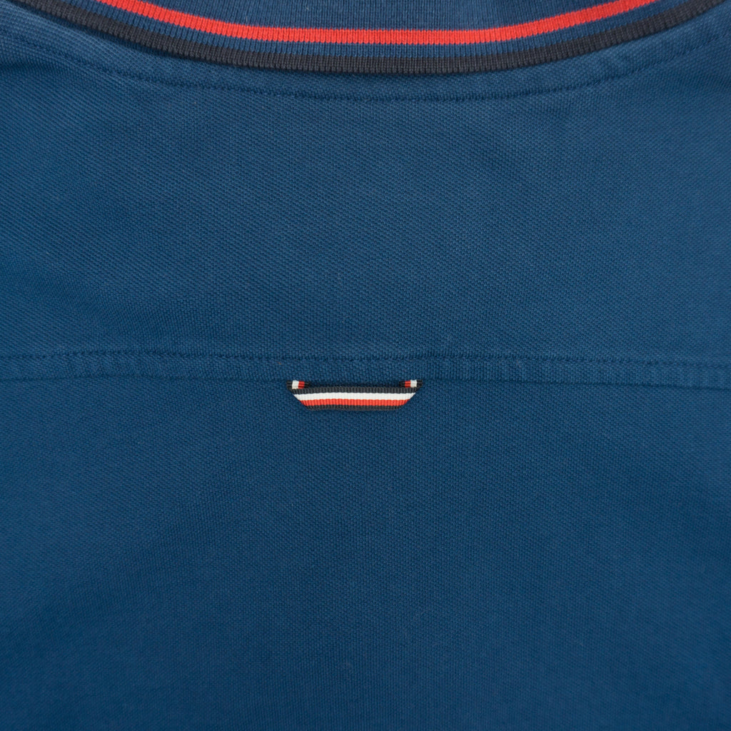 Tommy Hilfiger Синя Тениска с Яка и Бродирано Малко Лого