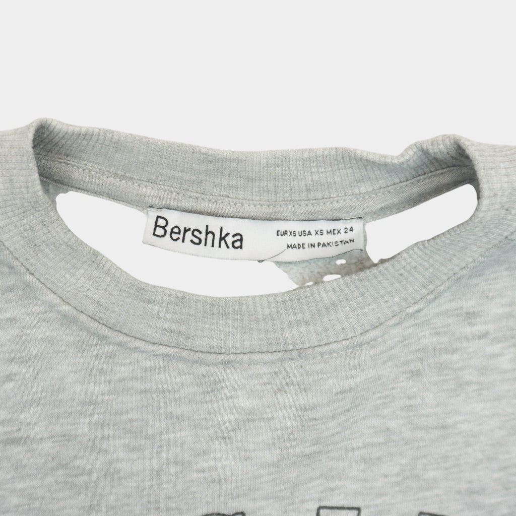 Bershka Сива Блуза с Графика
