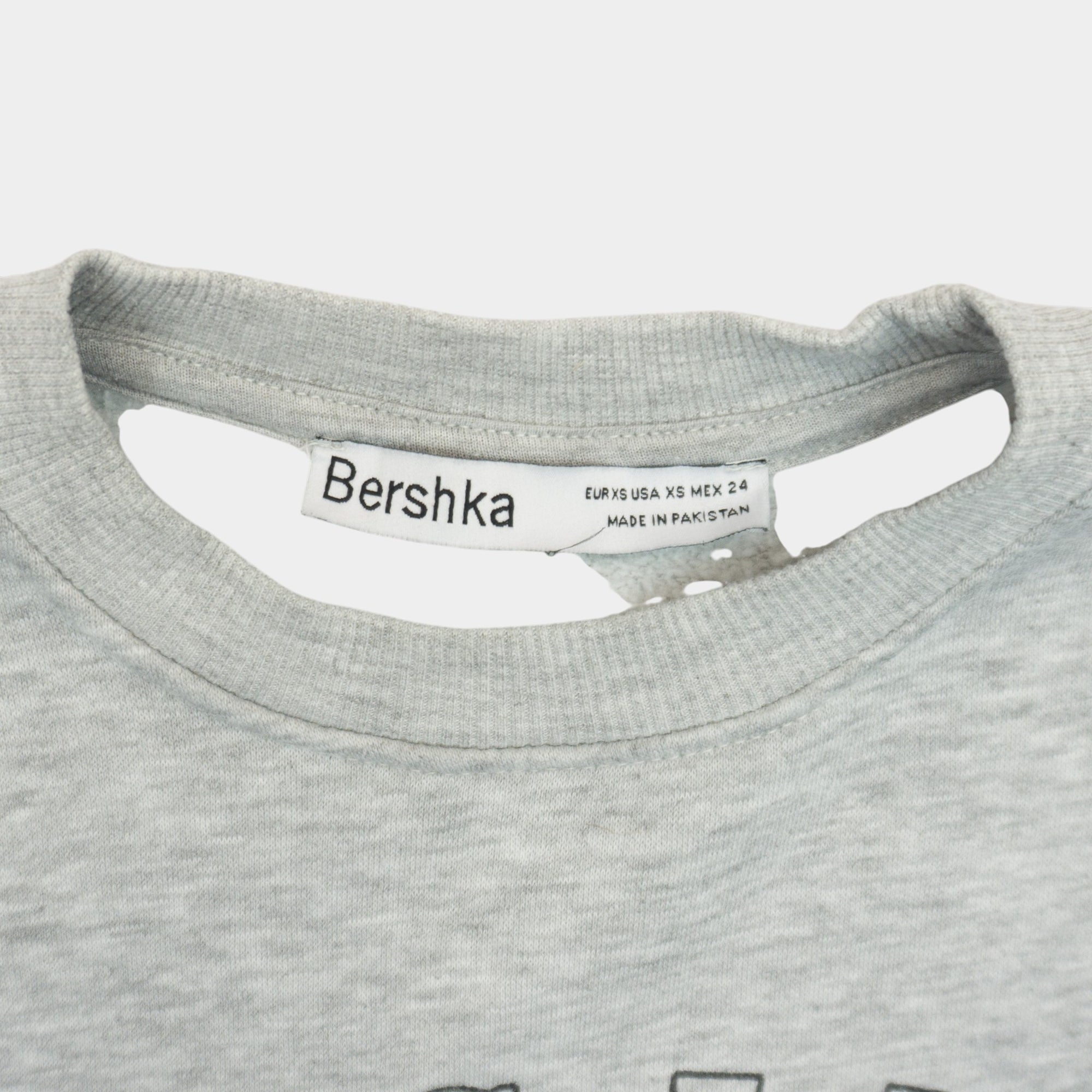 Bershka Сива Блуза с Графика
